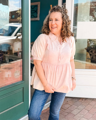 Right On Point Half Button Collared Top - The Southern Loft