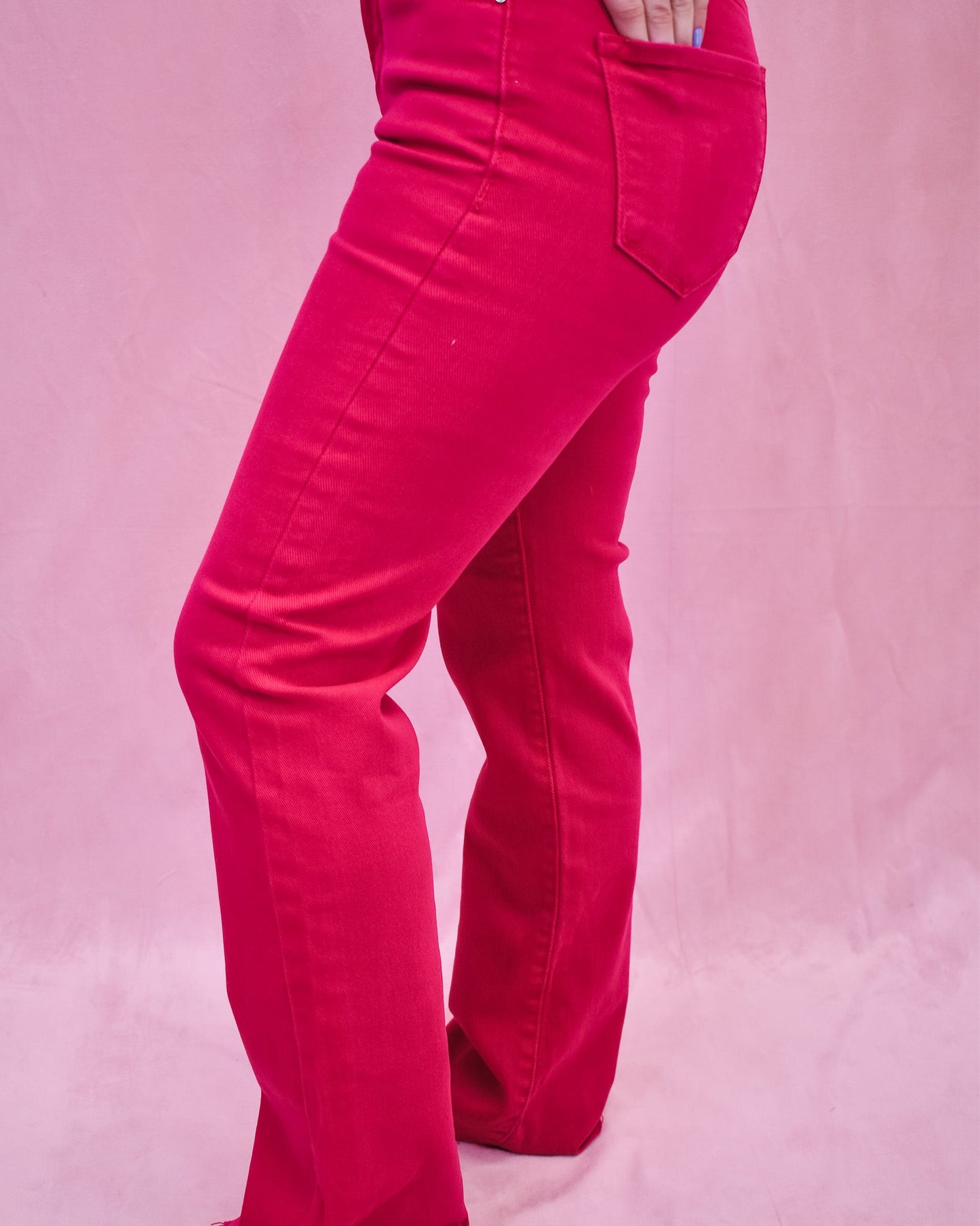 RISEN Raw Hem Side Slit Jeans - The Southern Loft