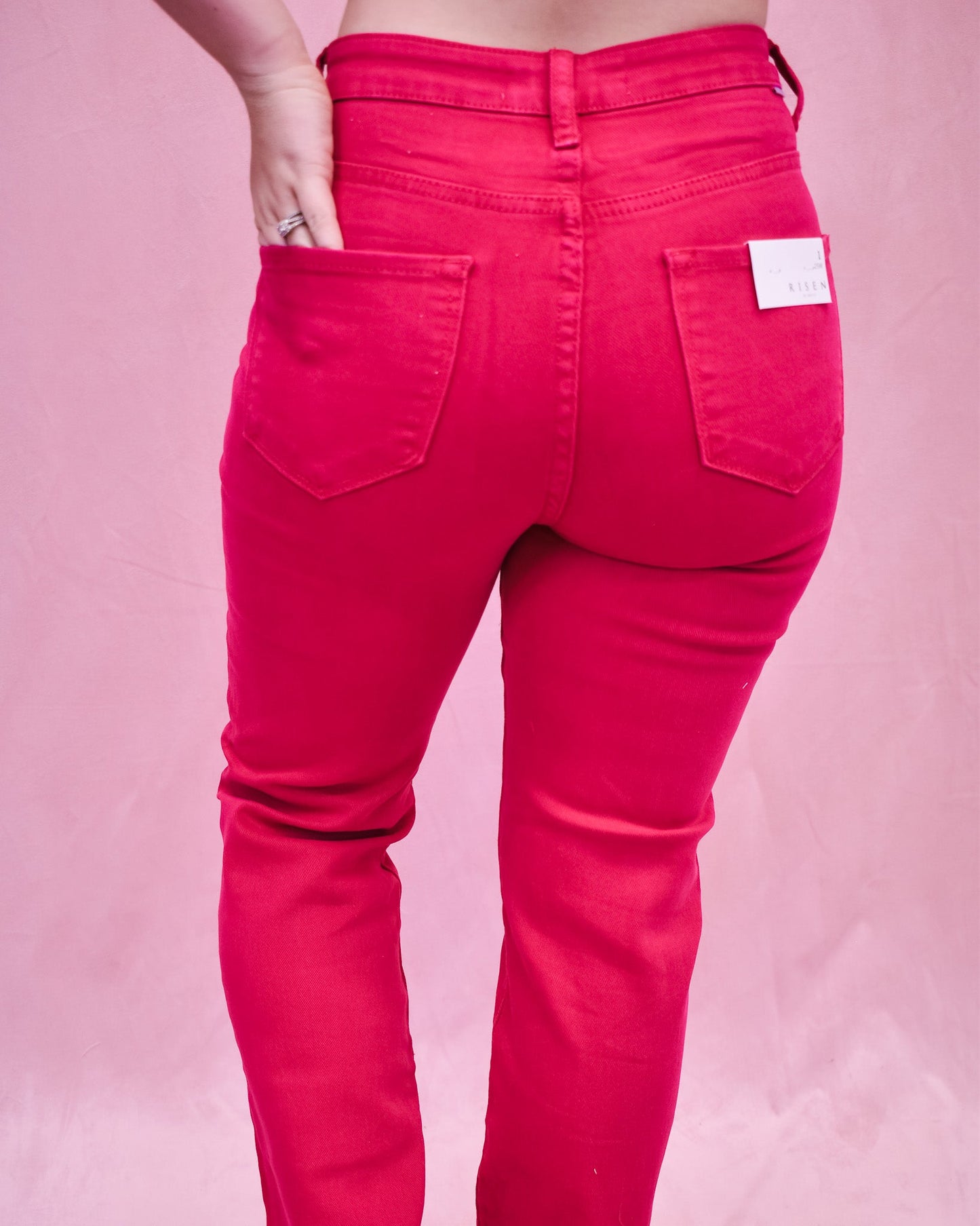 RISEN Raw Hem Side Slit Jeans - The Southern Loft