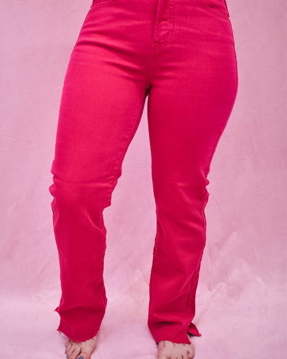 RISEN Raw Hem Side Slit Jeans - The Southern Loft