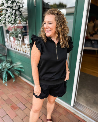 Ruffle & Run Luxe-cotton Short Set - The Southern Loft
