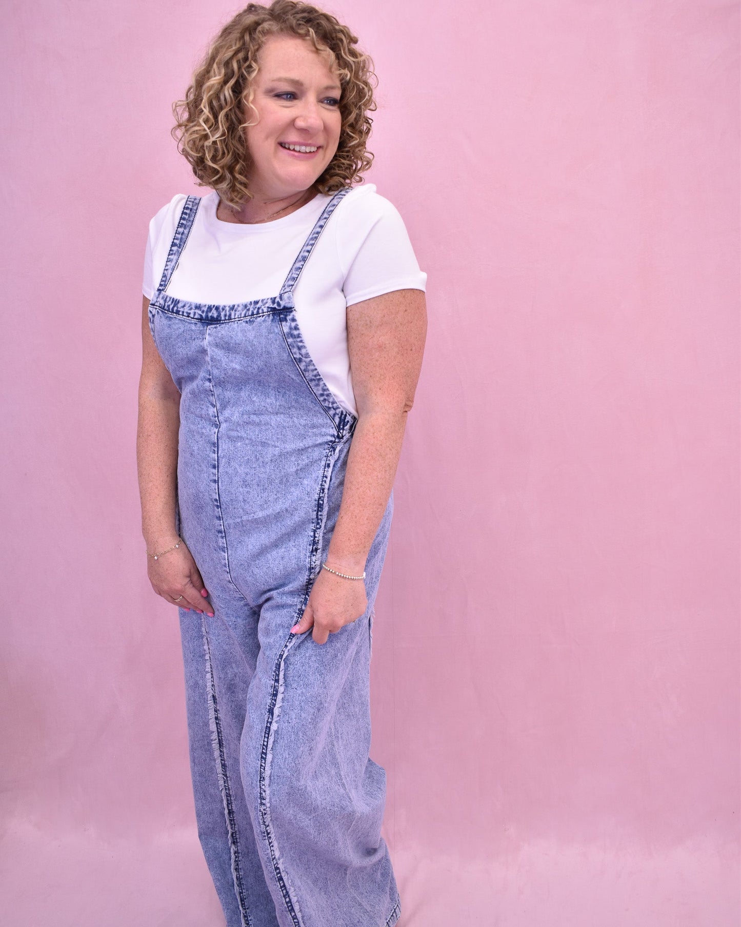 Show Stopper Wide Leg Denim Overalls - The Southern Loft