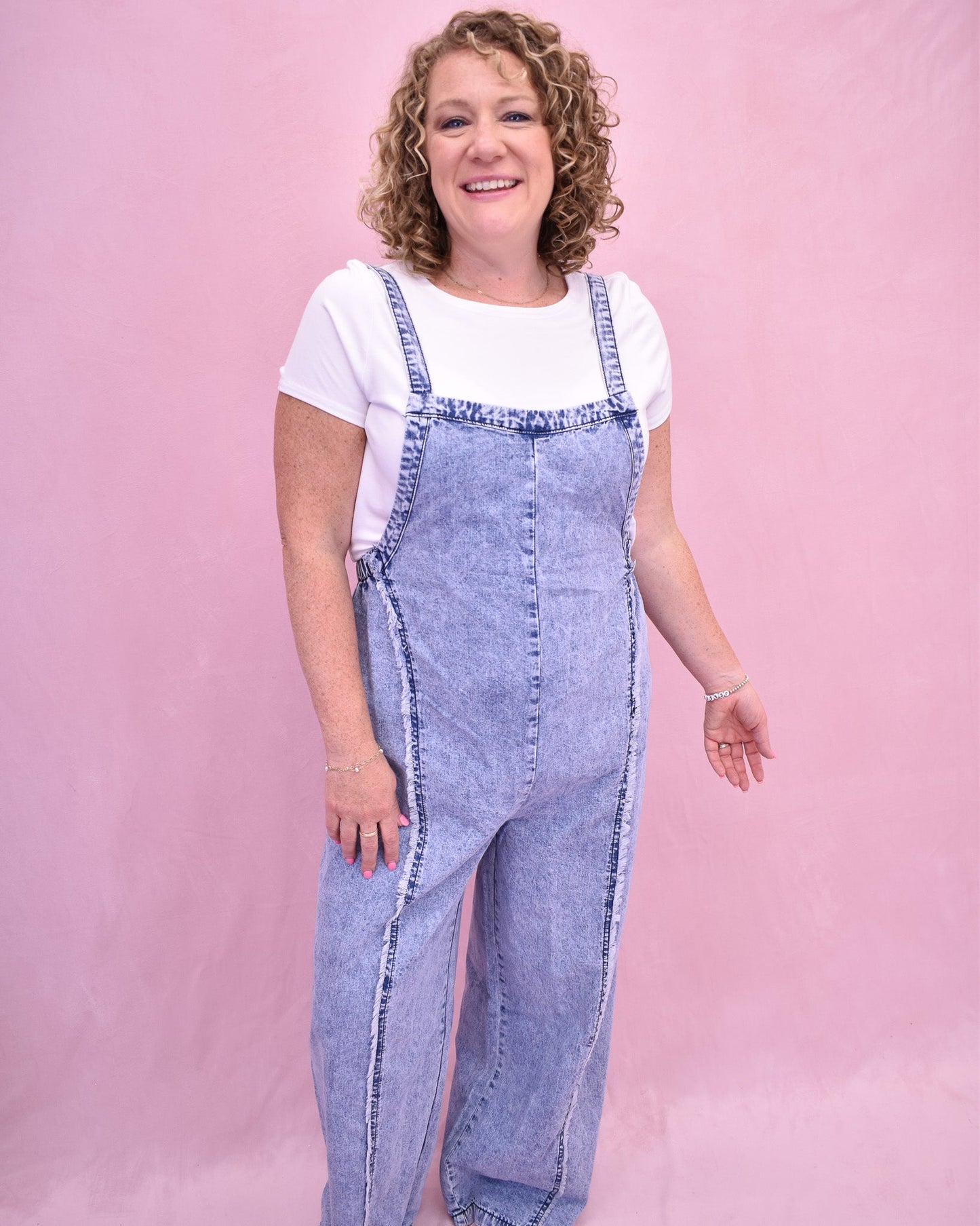 Show Stopper Wide Leg Denim Overalls - The Southern Loft