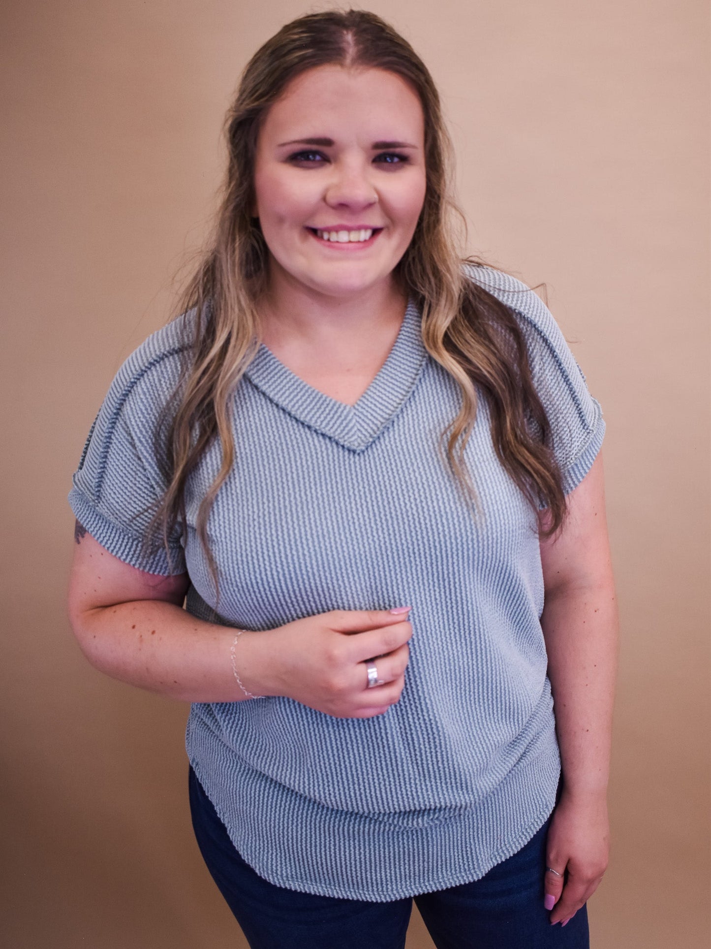 Slow Me Down Solid Ribbed Top - The Southern Loft