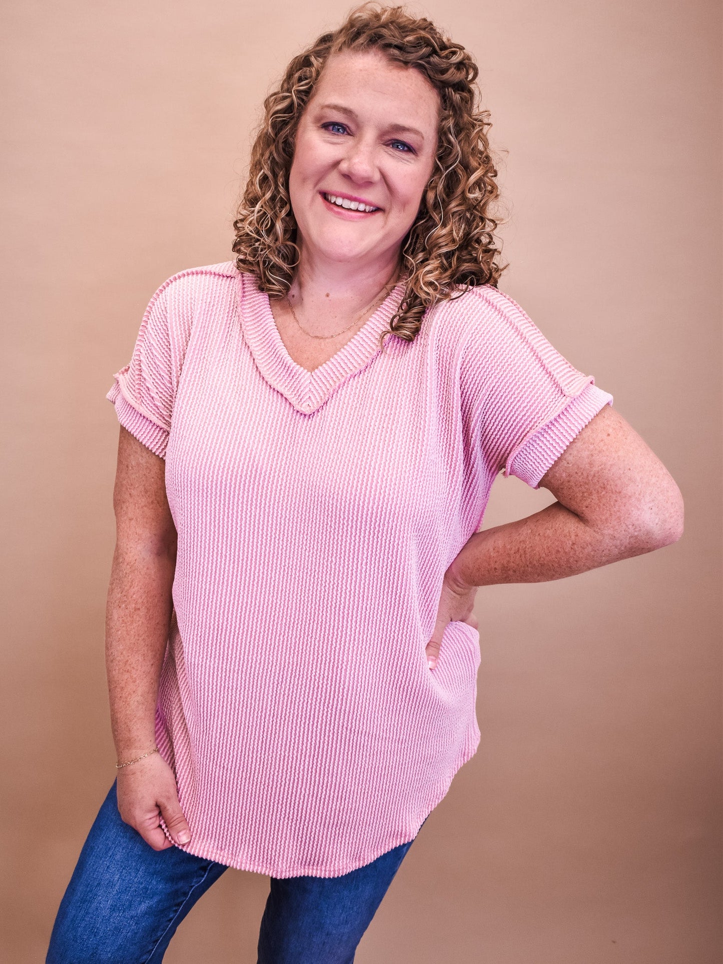 Slow Me Down Solid Ribbed Top - The Southern Loft