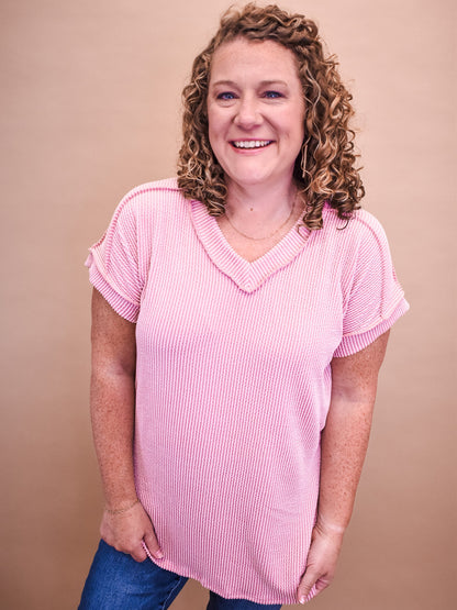 Slow Me Down Solid Ribbed Top - The Southern Loft