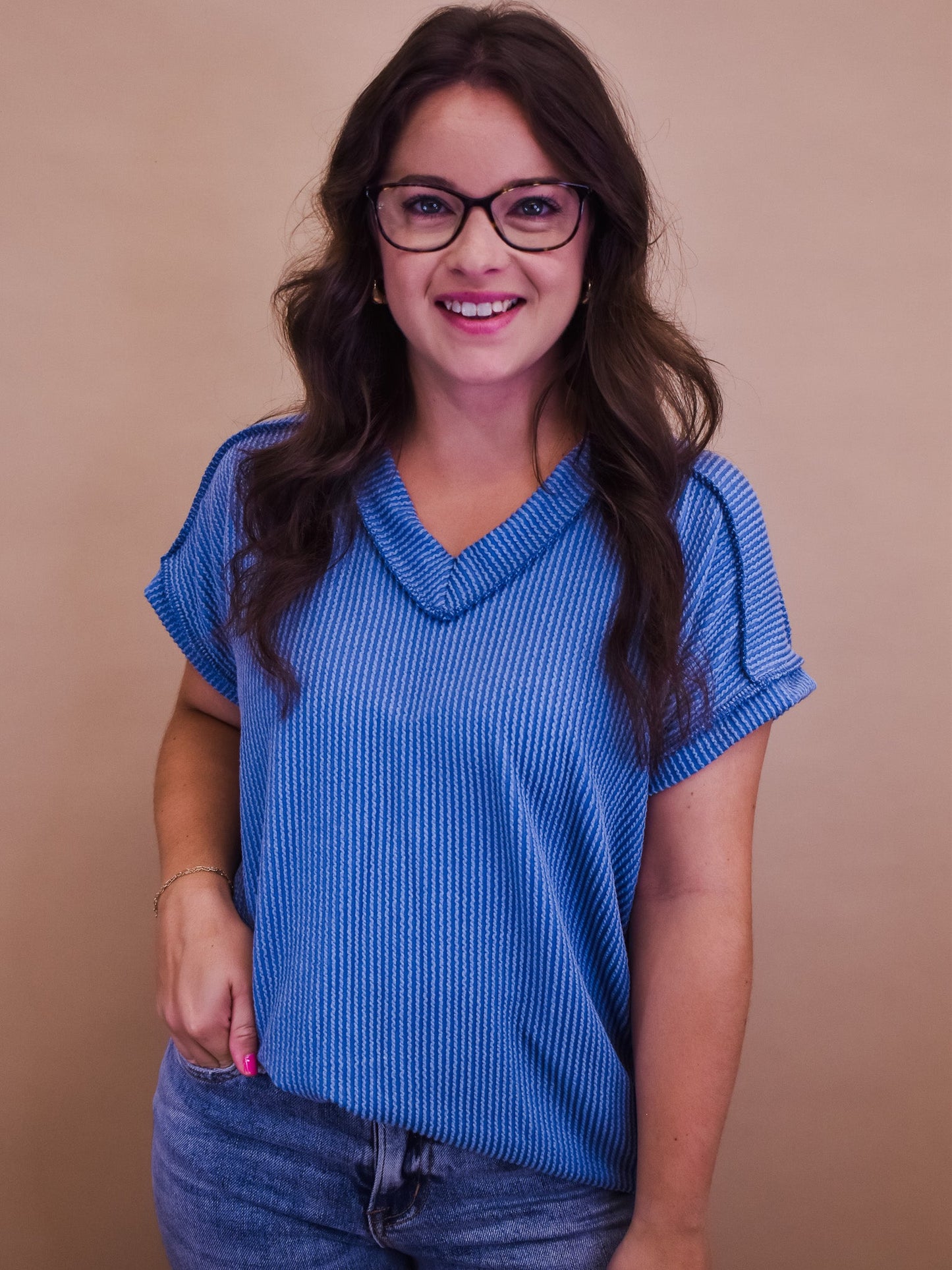 Slow Me Down Solid Ribbed Top - The Southern Loft