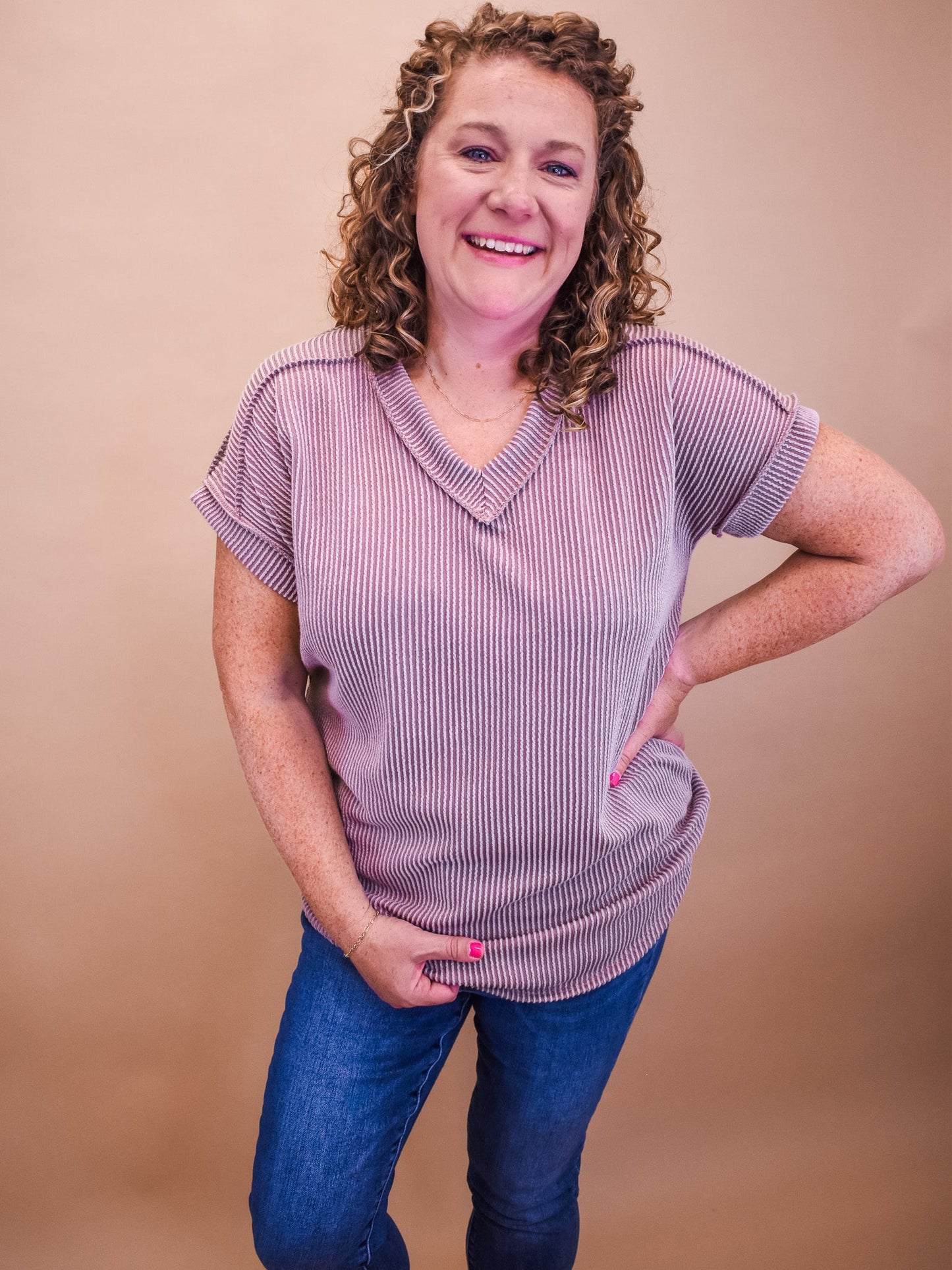 Slow Me Down Solid Ribbed Top - The Southern Loft