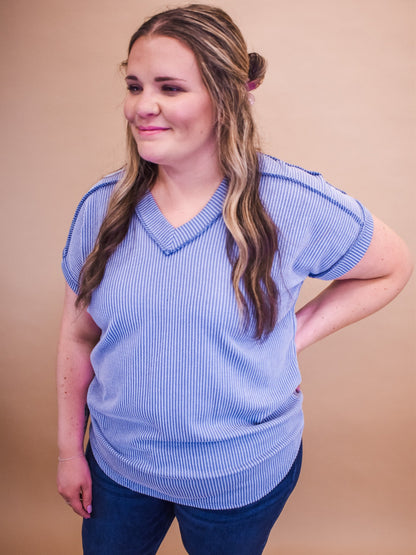 Slow Me Down Solid Ribbed Top - The Southern Loft