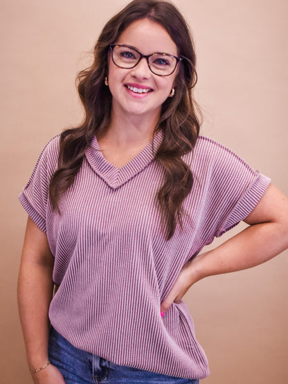 Slow Me Down Solid Ribbed Top - The Southern Loft