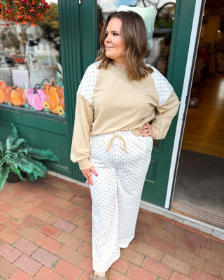 Spotted in Comfort Polka Dot Wide Leg Pants Set - The Southern Loft