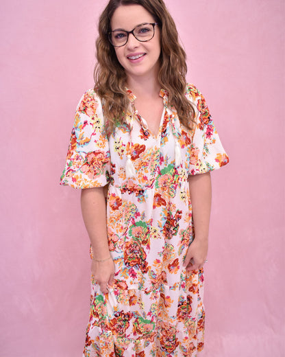 Sunkissed Reverie Floral Print Midi Dress - The Southern Loft