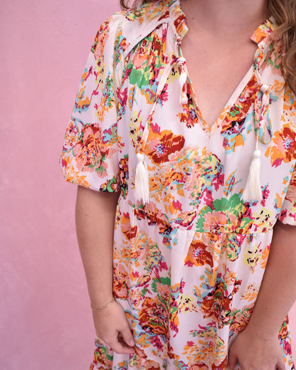 Sunkissed Reverie Floral Print Midi Dress - The Southern Loft