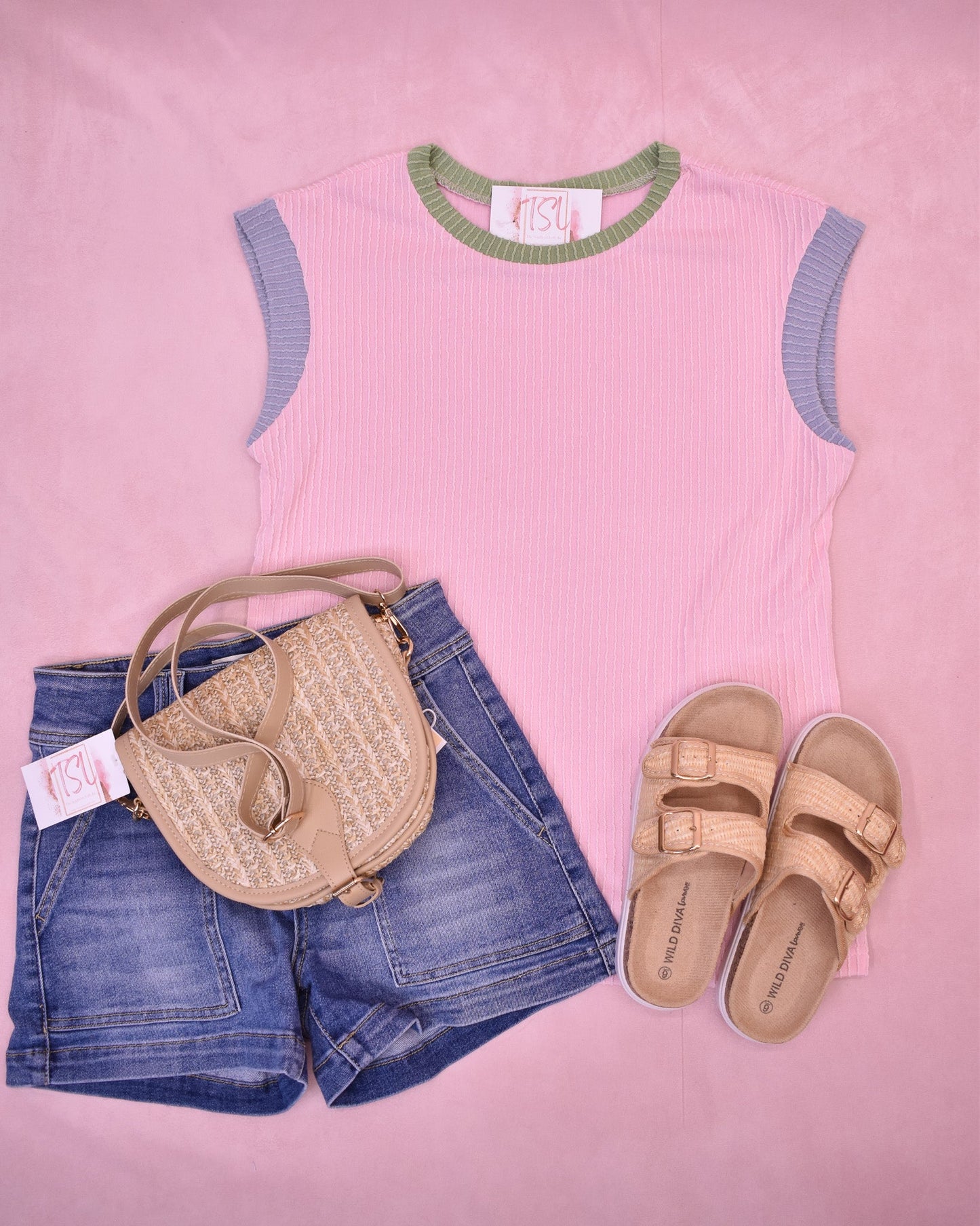 Sunset Color Pop Crew Neck Top - The Southern Loft