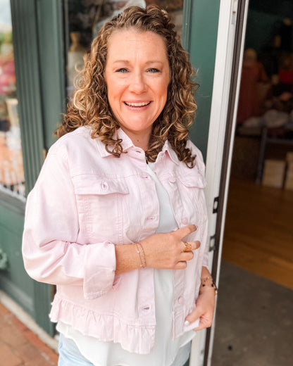 Sweet Perspective Peplum Denim Jacket - The Southern Loft