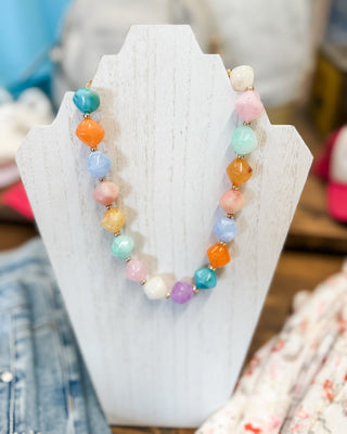Sweet Sorbet Faceted Beaded Statement Necklace - The Southern Loft