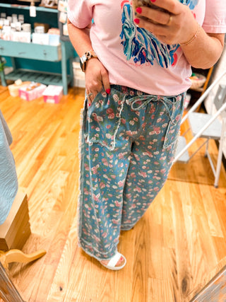 Sweet Summer Blooms Wide Leg Denim - The Southern Loft
