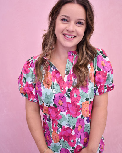 Through The Garden Puffed Sleeve Top - The Southern Loft