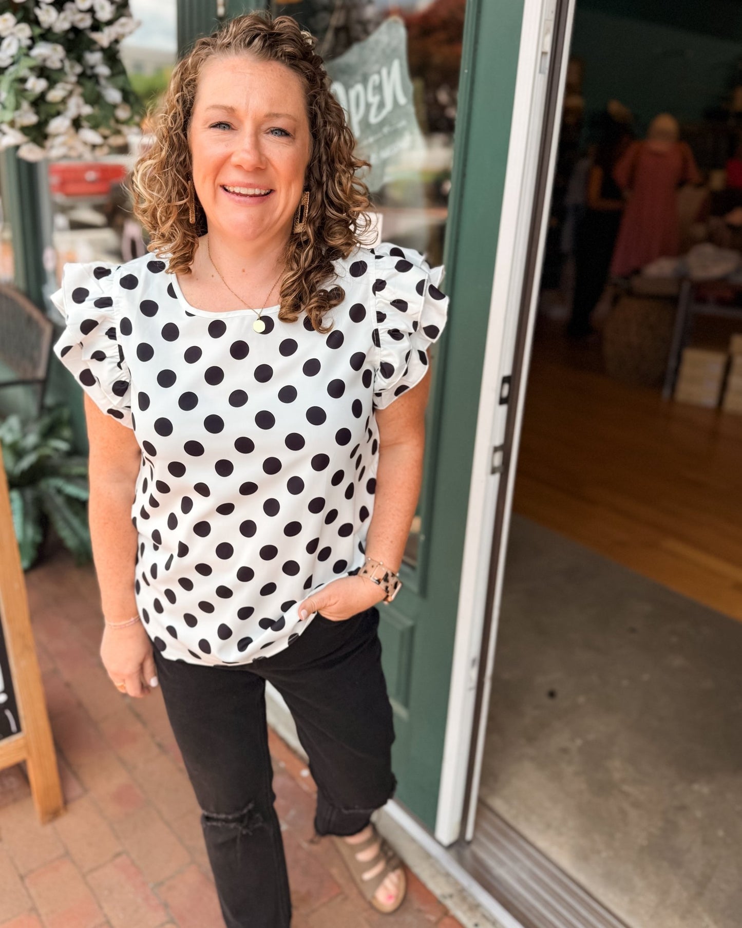 Total Flirt Polka Dot Top - The Southern Loft