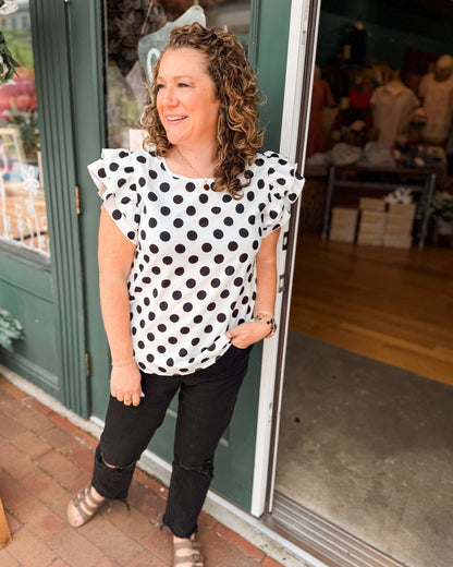 Total Flirt Polka Dot Top - The Southern Loft