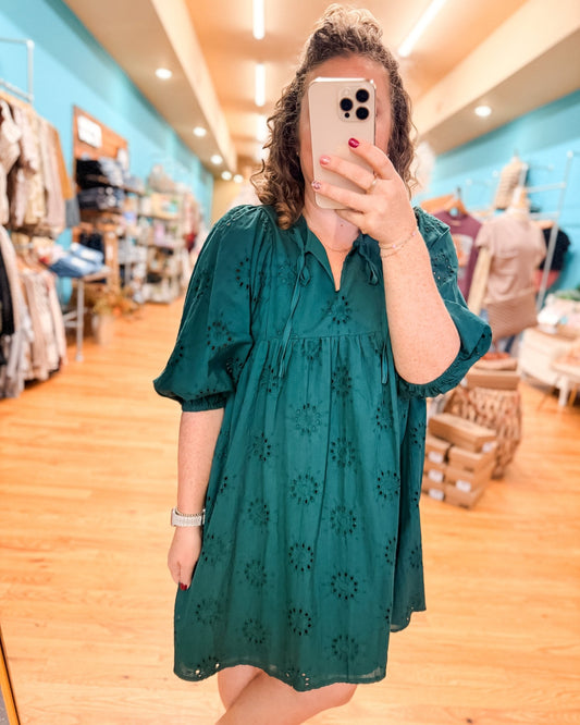 Totally Chic Eyelet Mini Dress - The Southern Loft