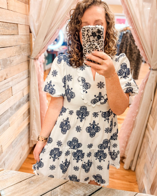 Tuscany Villa Tiered Mini Dress - The Southern Loft