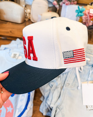 USA Embroidered Snap Back Canvas Hat - The Southern Loft
