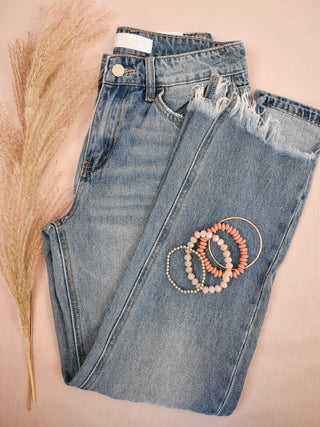 Vervet High Rise Uneven Hem Jeans - The Southern Loft