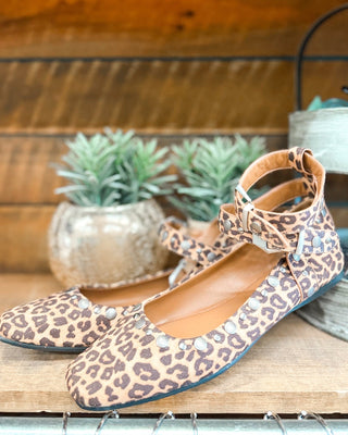 Walk on the Wild Side Studded Ankle Strap Flats - The Southern Loft