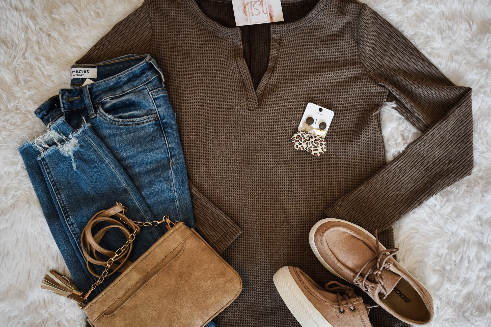 Waving Goodbye Waffle Knit Top - The Southern Loft