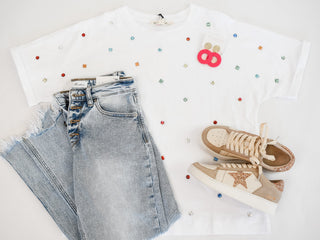 Well Known Rhinestone Detail Top - The Southern Loft
