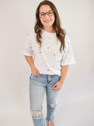 Well Known Rhinestone Detail Top - The Southern Loft