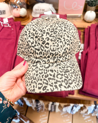 Wild & Worn Distressed Leopard Print Baseball Cap - The Southern Loft