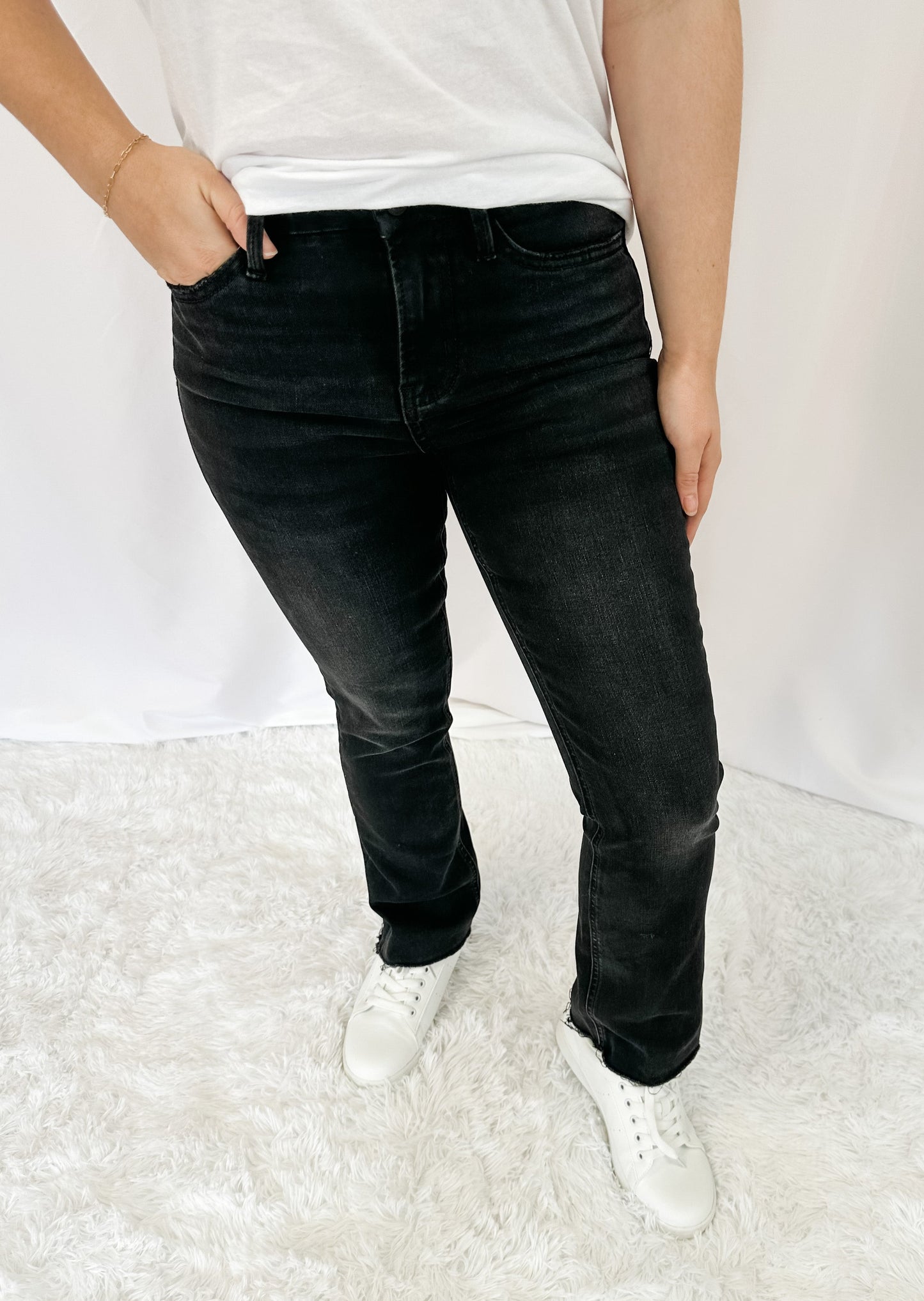Favorite Wine High Rise Ankle Mini Flare Jeans