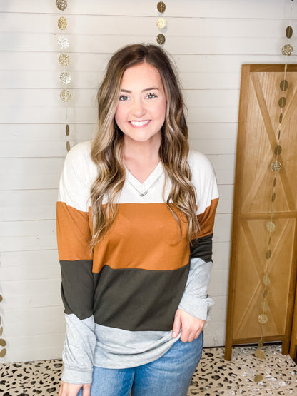 Longing For Fall Color Block Tunic