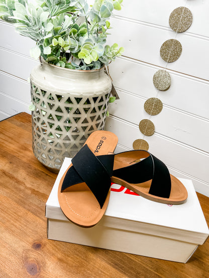 Reflect Cross Strap Sandals