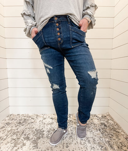 Judy Blue Take Me High Rise Button Fly Skinny