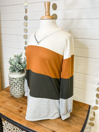 Longing For Fall Color Block Tunic