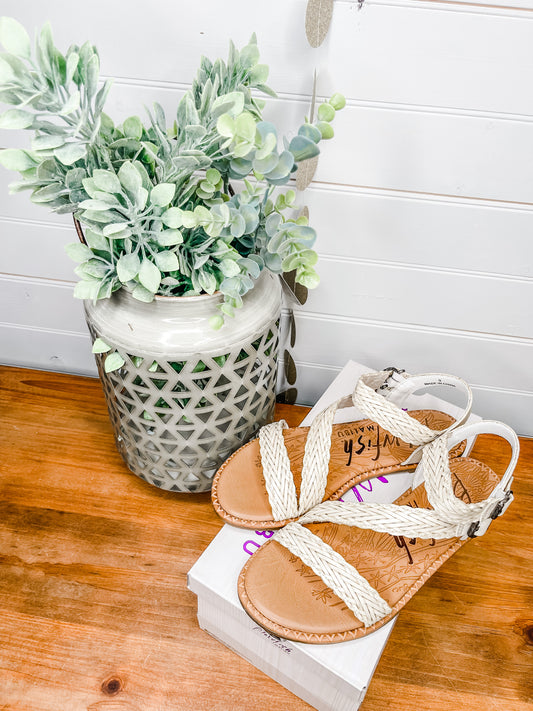 Rachel Geometric Braid Double Strap Sandal