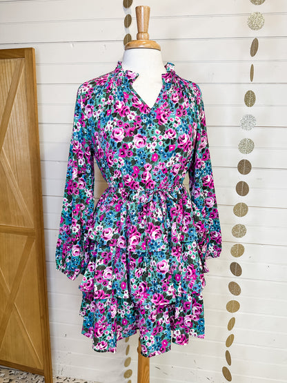 Good Timing Tiered Floral Dress