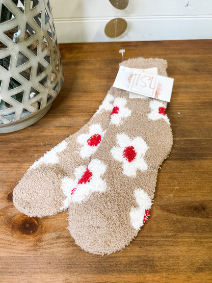 Daisy Fuzzy Socks