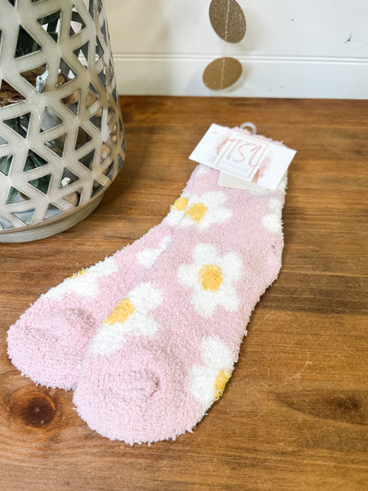 Daisy Fuzzy Socks
