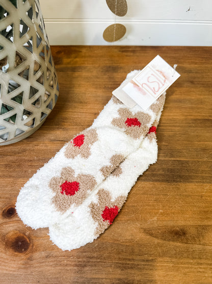 Daisy Fuzzy Socks