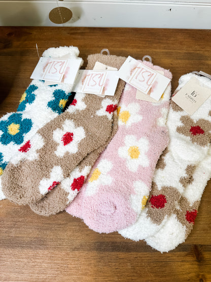 Daisy Fuzzy Socks