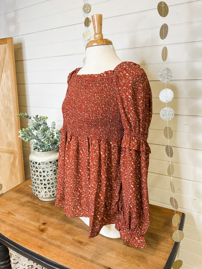Loved and Adored Smocked Top