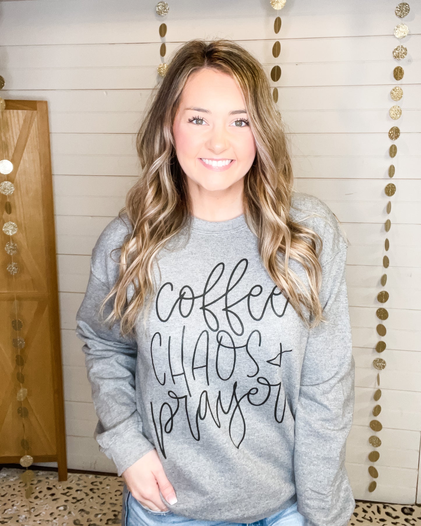 Coffee Chaos And Prayer Pullover