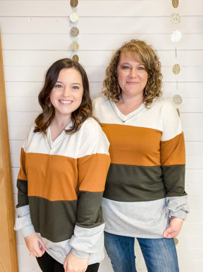 Longing For Fall Color Block Tunic