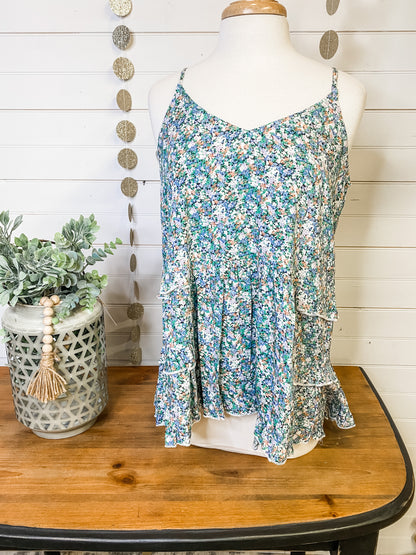Floral Eyes Sleeveless Top