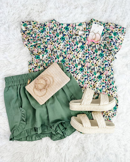 Days In The Sun Ruffle Shorts