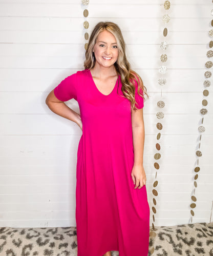 Simple V-Neck Maxi